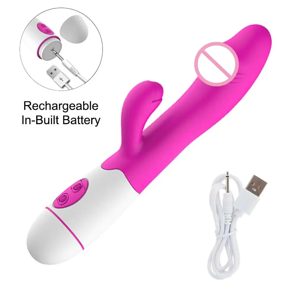 Rechargeable Rabbit Massager with 30 Vibration Modes
