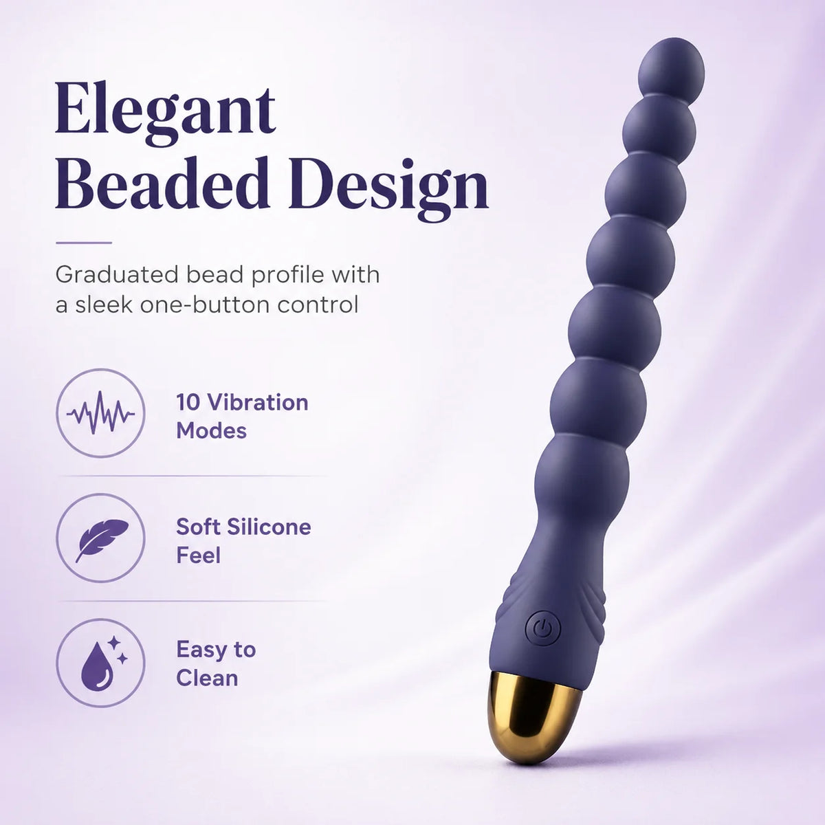 Beaded Vibrating Massager with 10 Vibration Modes