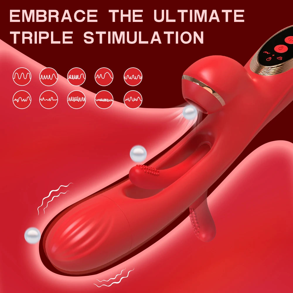 Multi-Function Rabbit Massager with Suction & Vibration