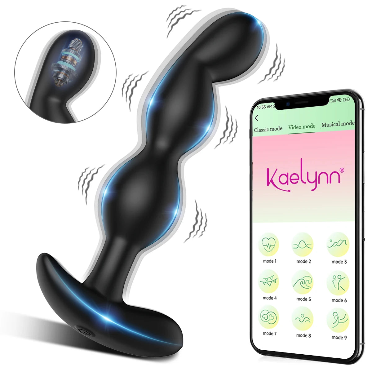 App-Controlled Vibrating Plug with 9 Vibration Modes