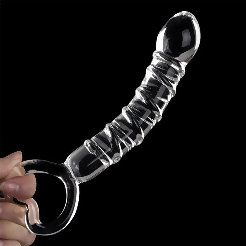 Textured Glass Massager with Ring Handle