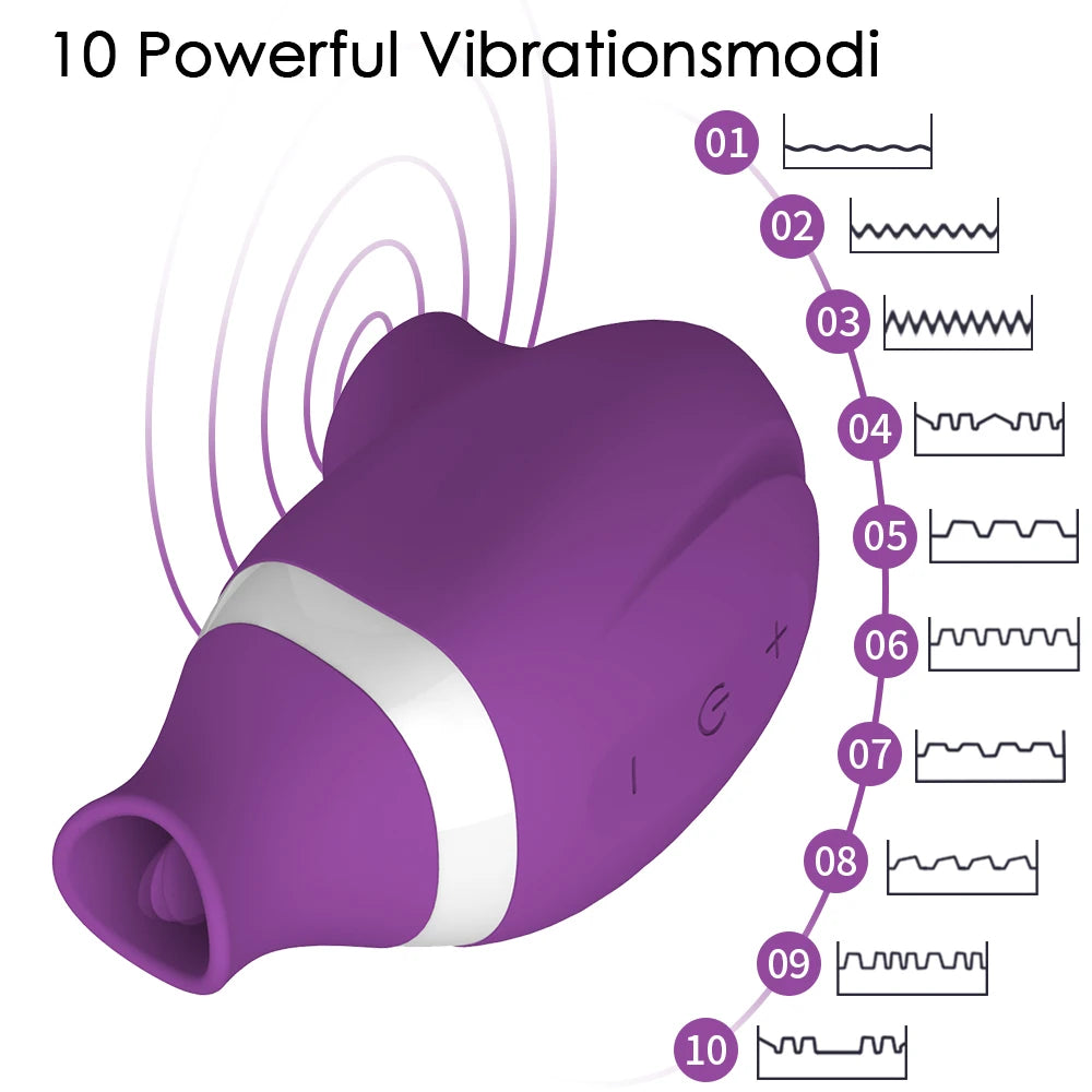 2-in-1 Suction & Flexible Tongue Personal Massager
