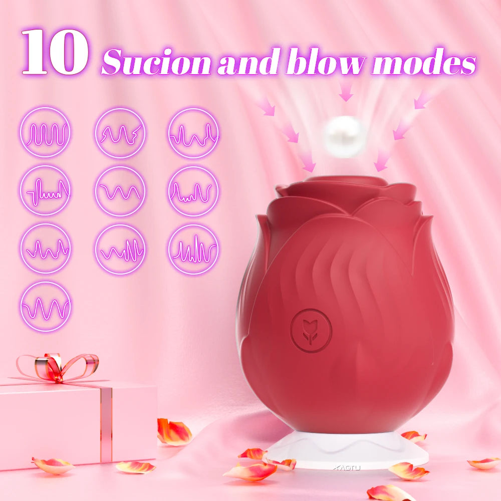 Rose-Shaped Suction & Vibration Personal Massager