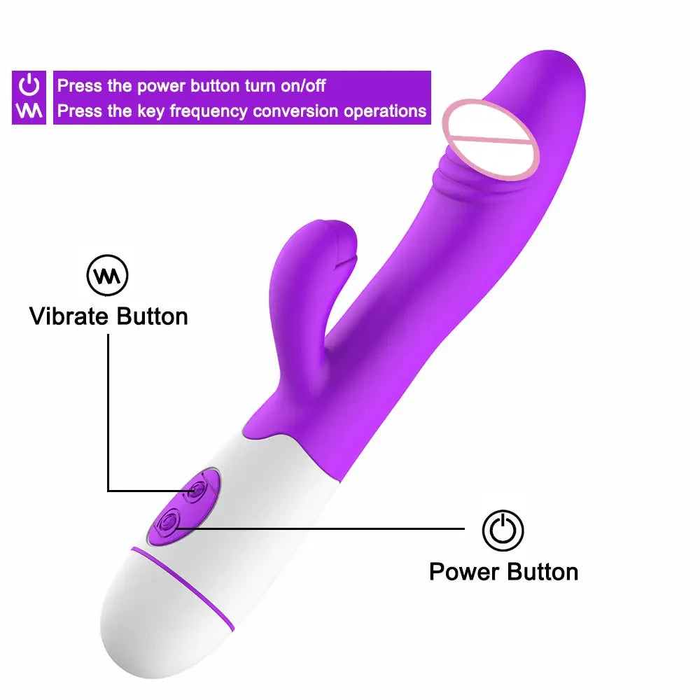 Rechargeable Rabbit Massager with 30 Vibration Modes