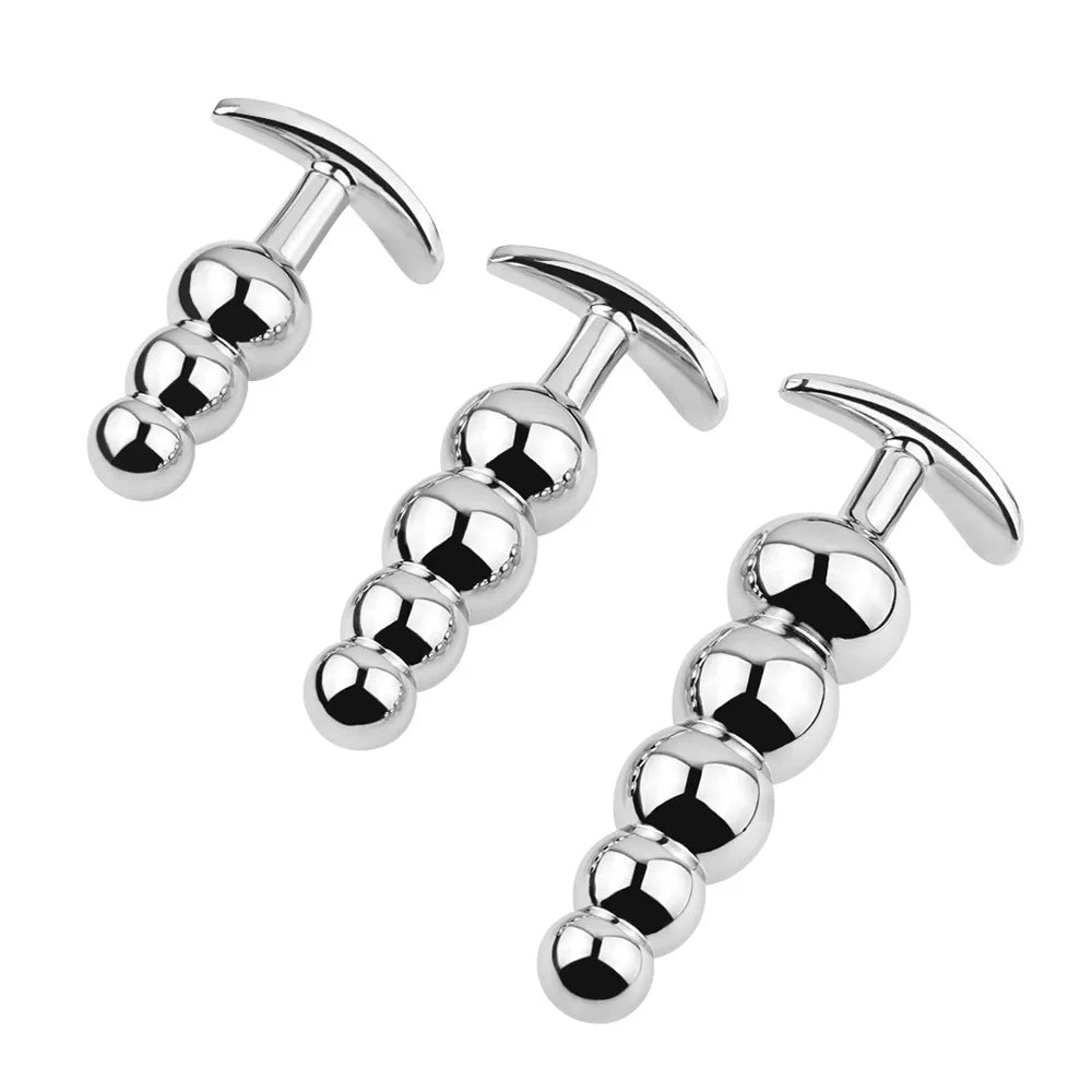 Stainless Steel Beaded Plug Set with Flared Bases