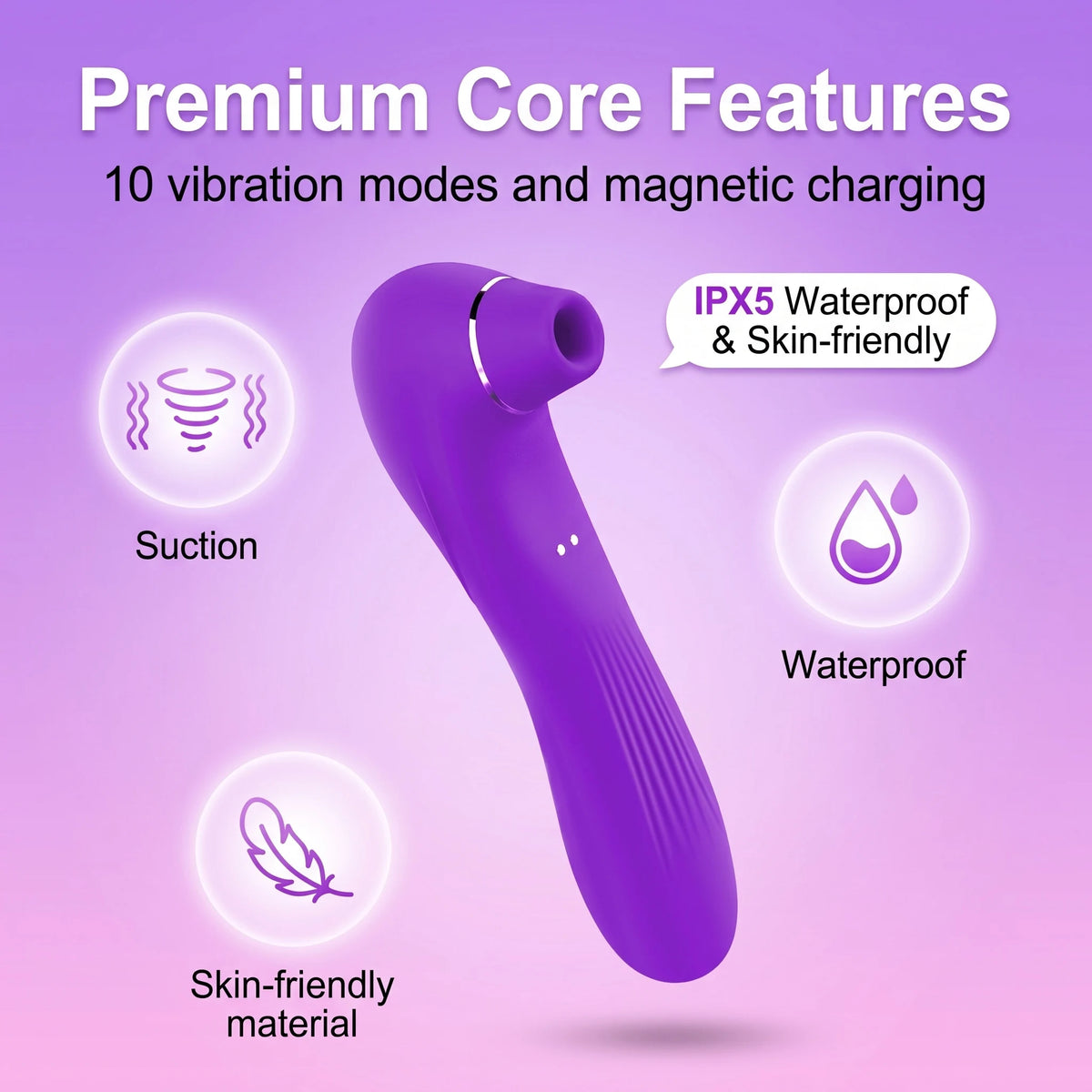 2-in-1 Suction & Vibration Personal Massager