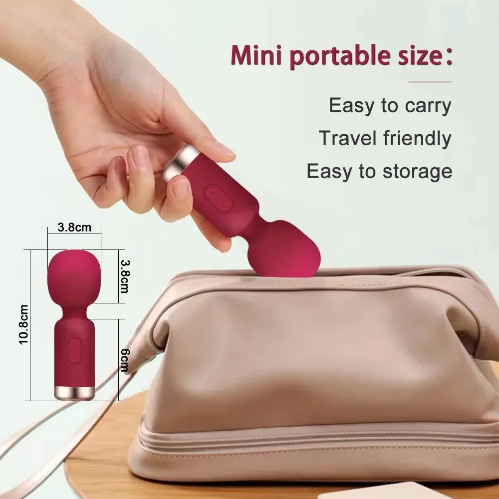 Mini Rechargeable Wand Massager with Flexible Head