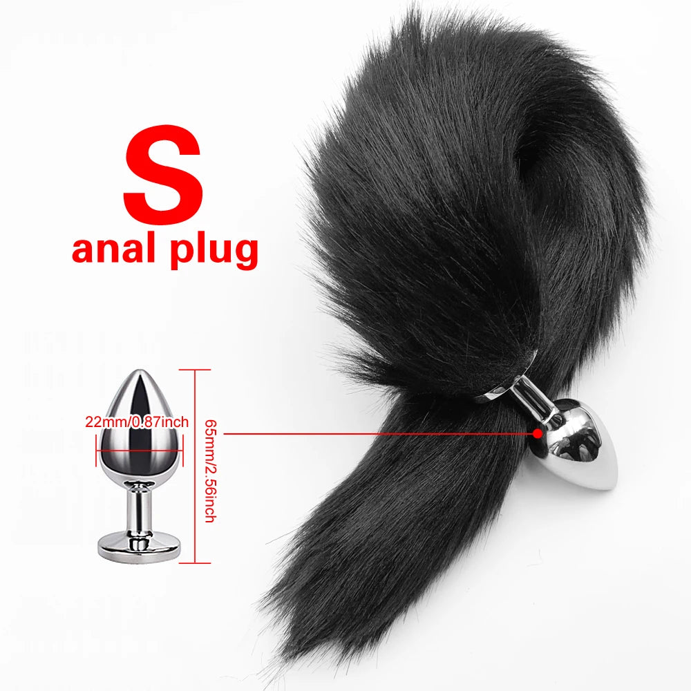 Metal Plug with Faux Fur Tail