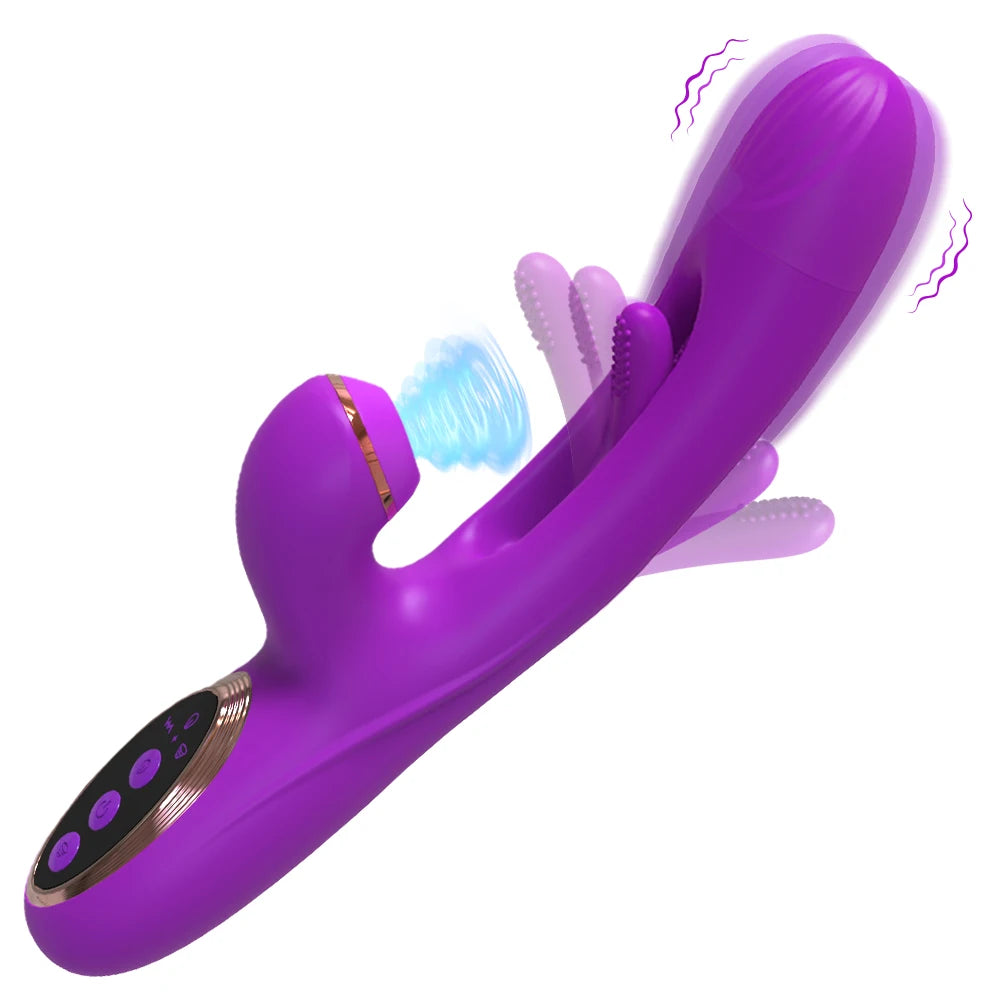 Multi-Function Rabbit Massager with Suction & Vibration
