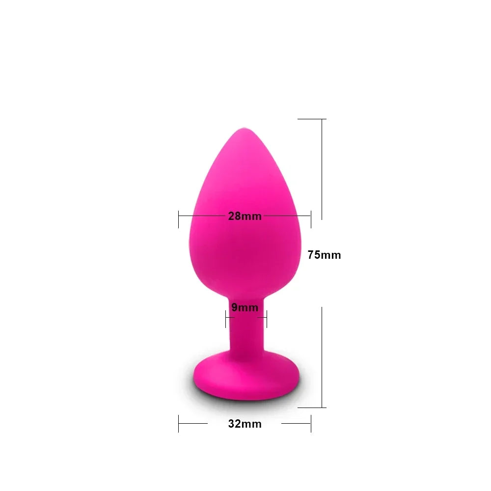 Silicone Plug Set with Crystal Flared Bases