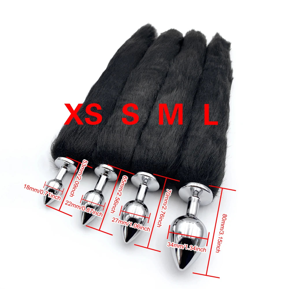 Metal Plug with Faux Fur Tail