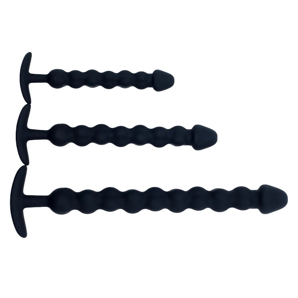 Flexible Silicone Beaded Massager with Flared Base