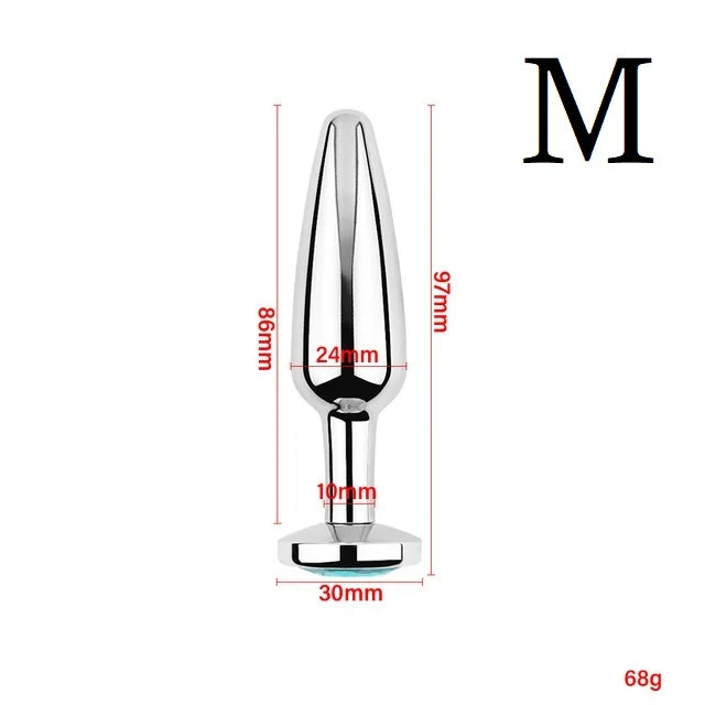 Stainless Steel Plug Set with Crystal Flared Bases
