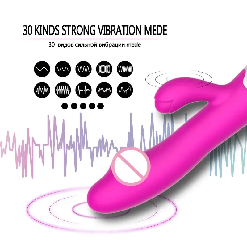 Rechargeable Rabbit Massager with 30 Vibration Modes