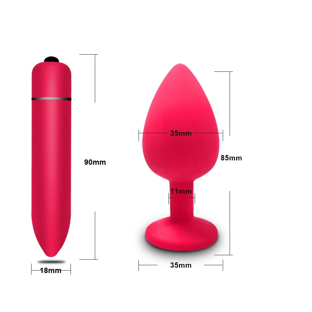 Silicone Plug Set with Crystal Flared Bases