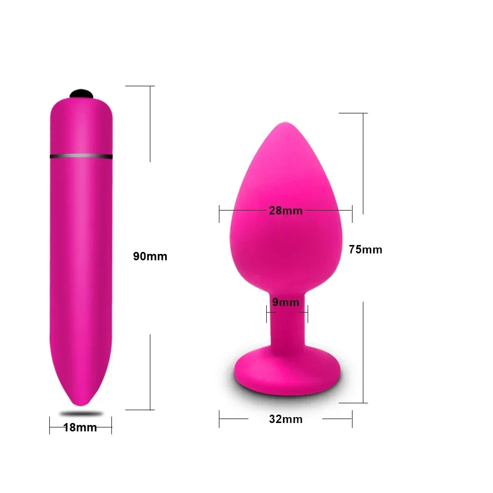 Silicone Plug Set with Crystal Flared Bases