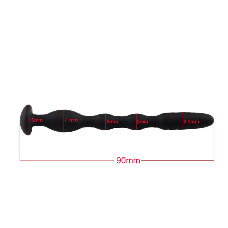 Flexible Silicone Beaded Massager with Ring Handle