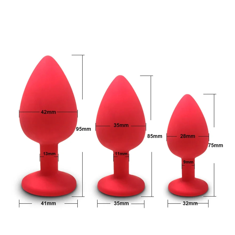 Silicone Plug Set with Crystal Flared Bases