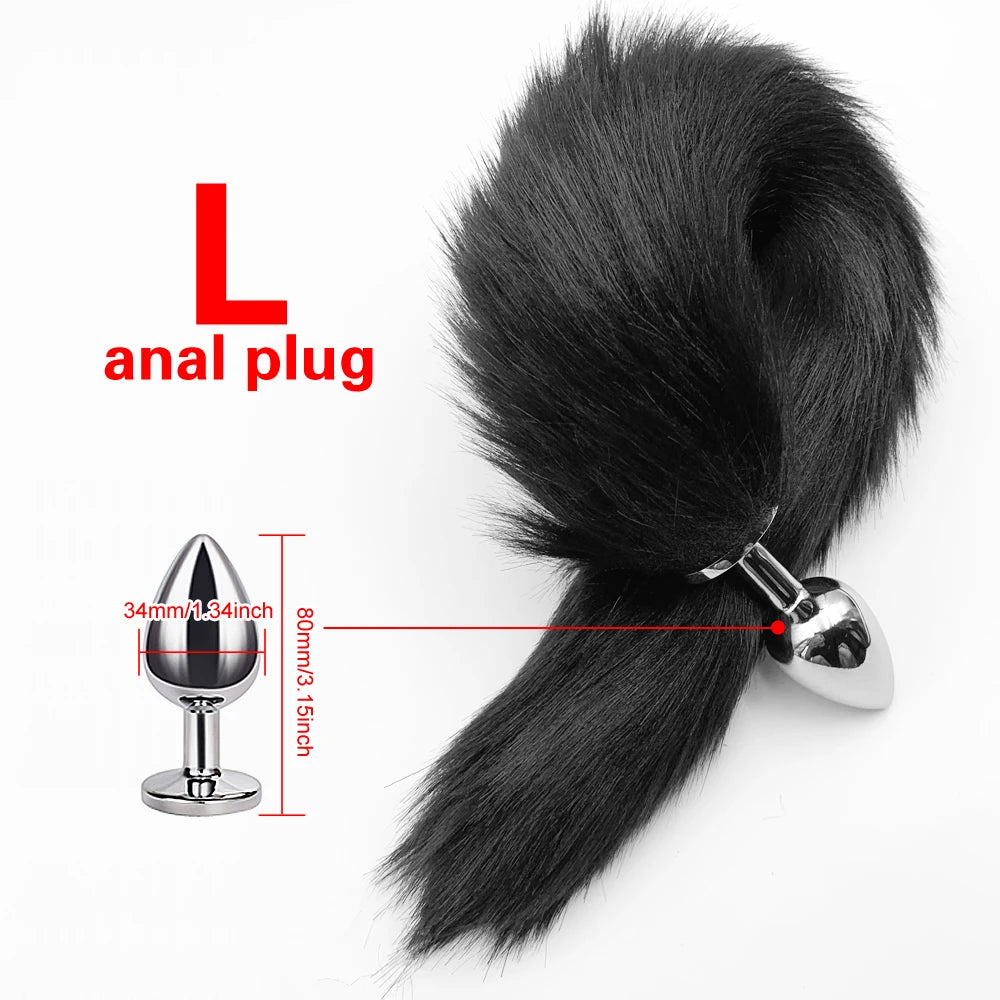 Metal Plug with Faux Fur Tail