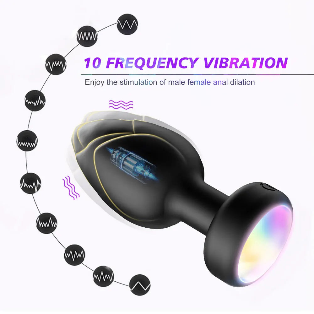 Remote-Controlled Vibrating Plug with LED Light