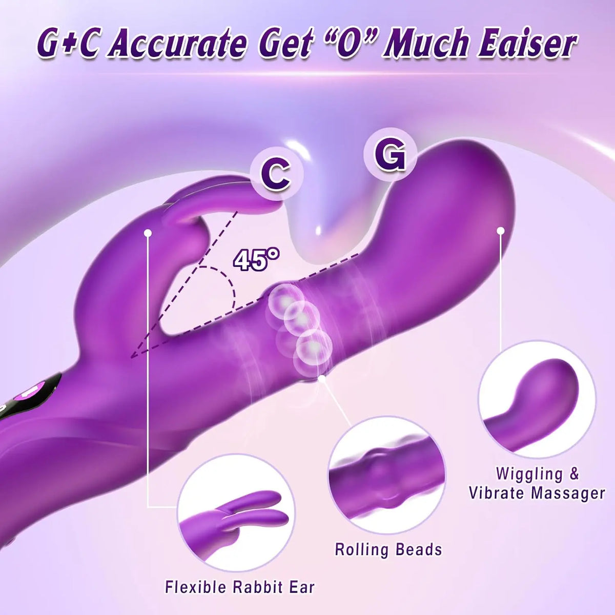 3-in-1 Swing Rabbit Massager with Digital Display