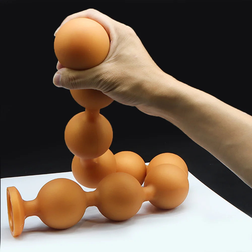 Flexible Silicone Beaded Massager with Round Base