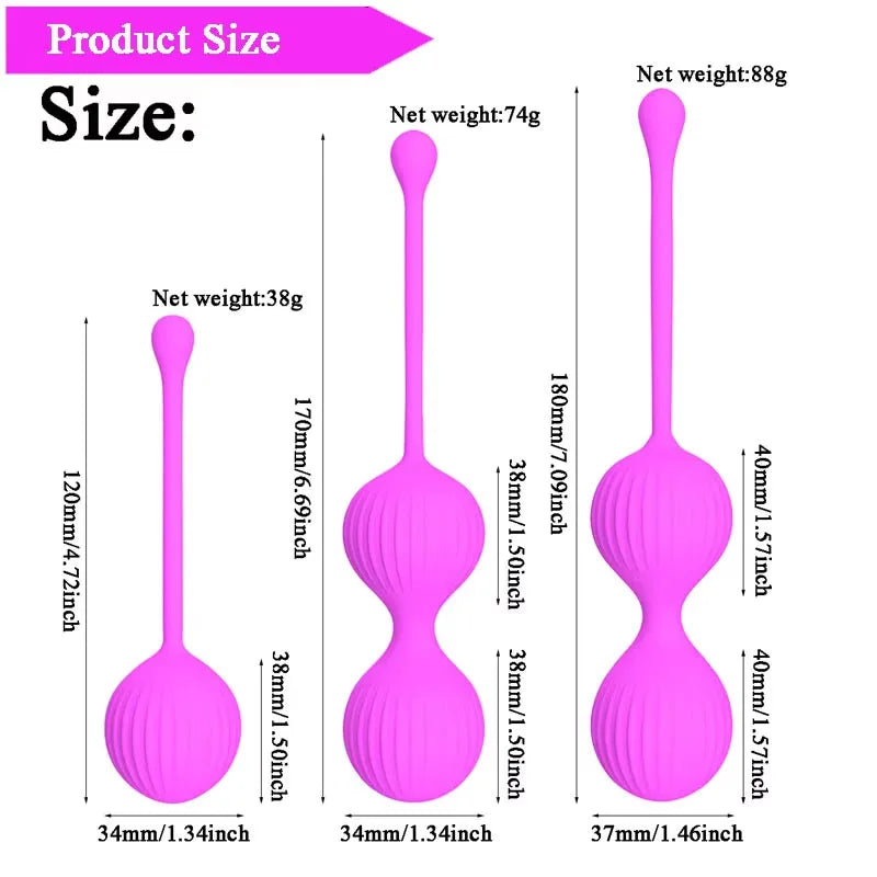 Weighted Silicone Kegel Ball Trainer with Retrieval Loop
