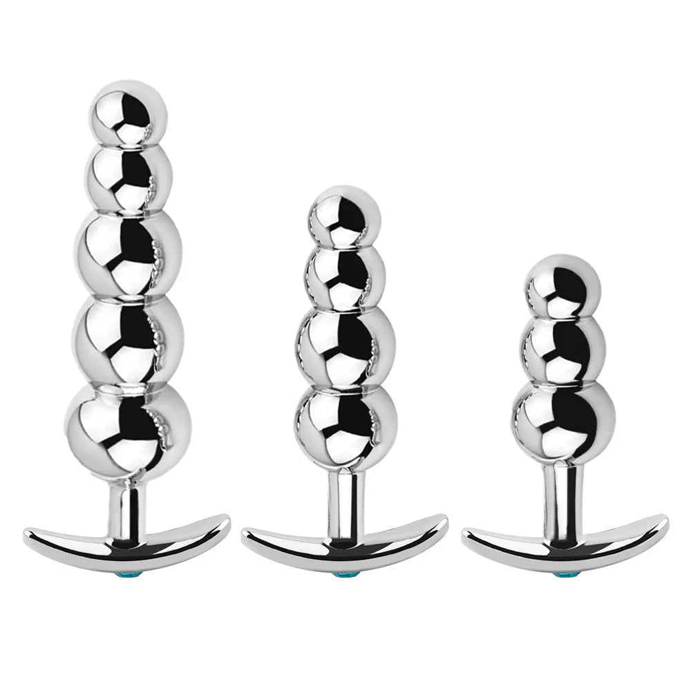 Stainless Steel Beaded Plug Set with Flared Bases
