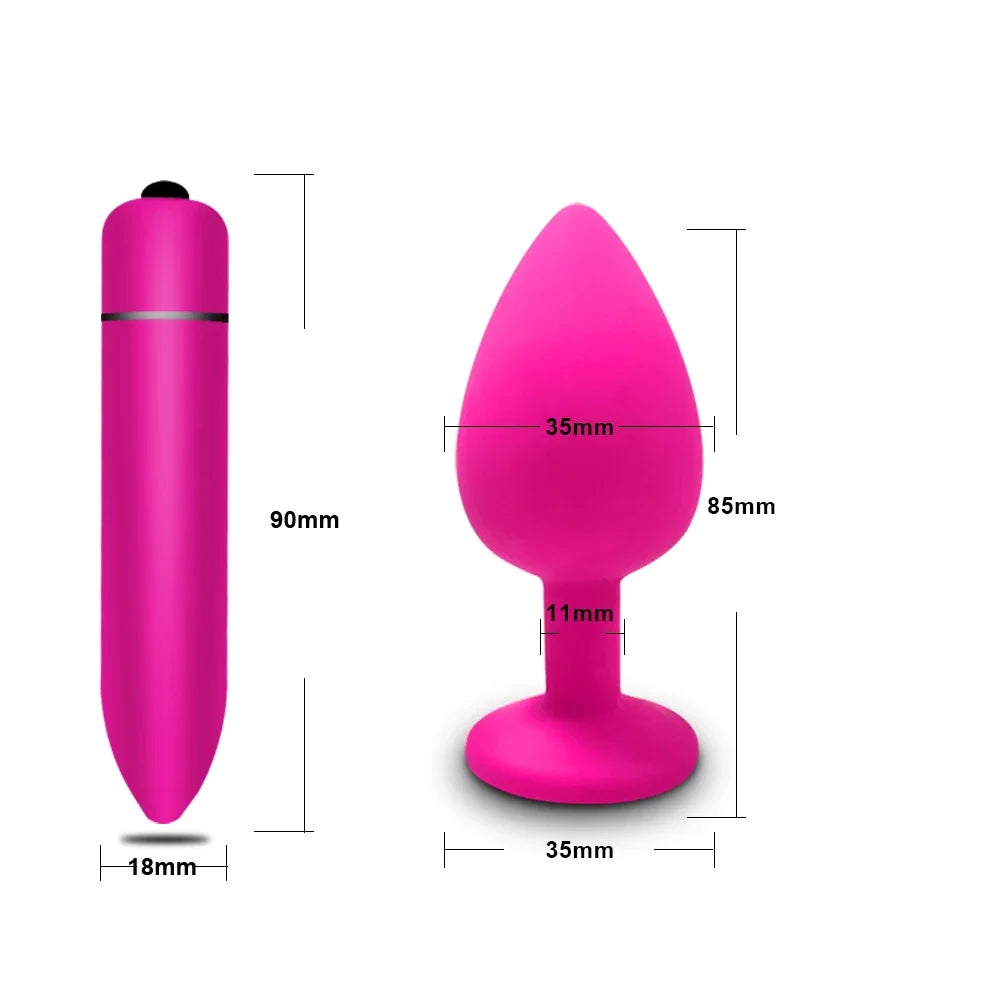 Silicone Plug Set with Crystal Flared Bases
