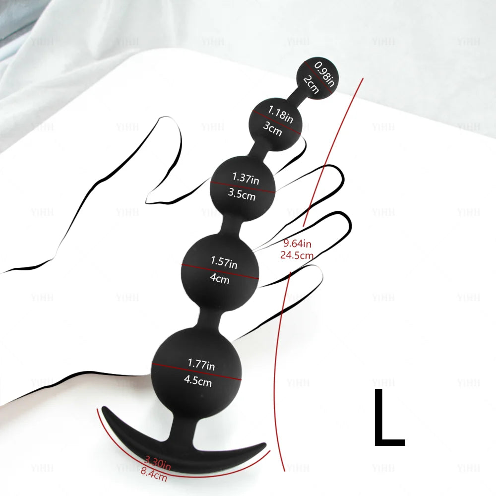 Flexible Silicone Beaded Massager with Flared Base