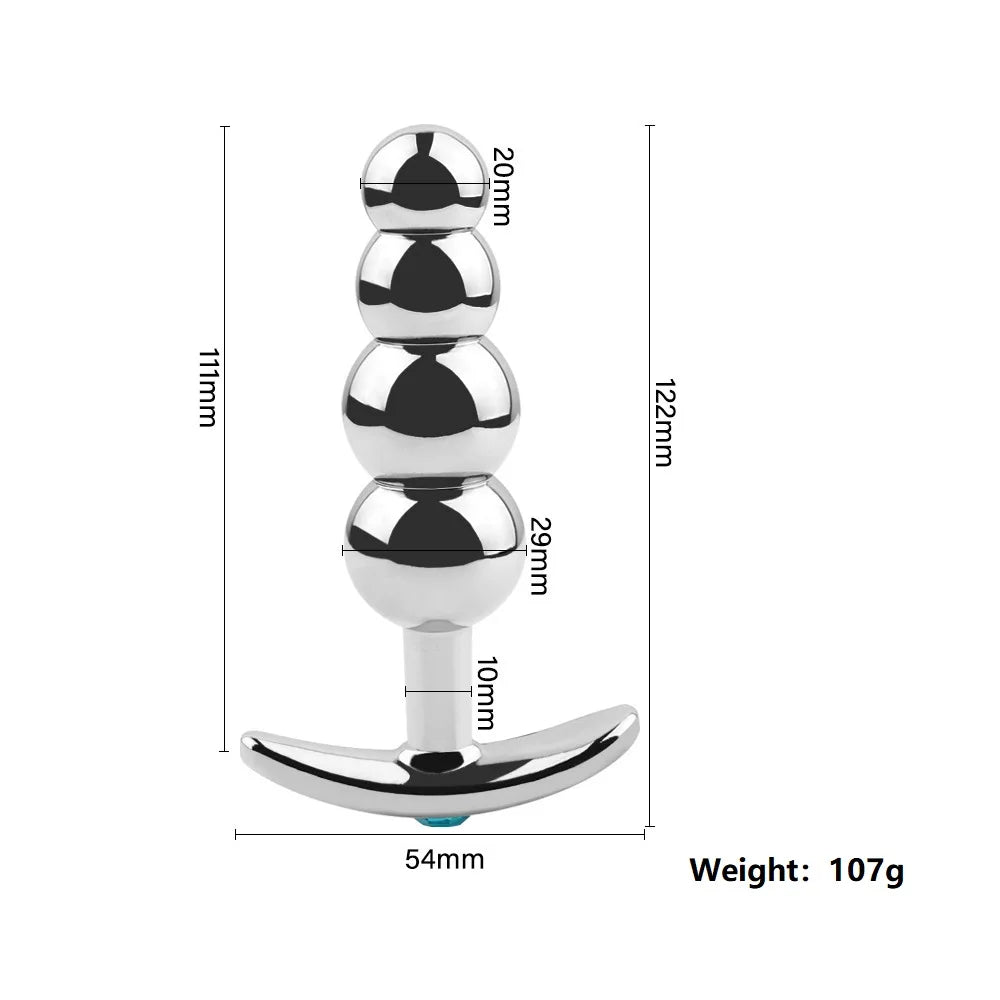 Stainless Steel Beaded Plug Set with Flared Bases