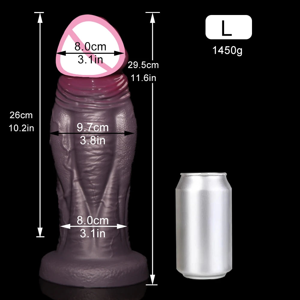 Realistic Liquid Silicone Massager with Suction Cup Base