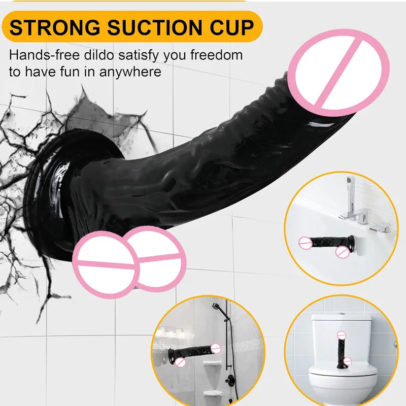 Curved TPE Massager with Suction Cup Base