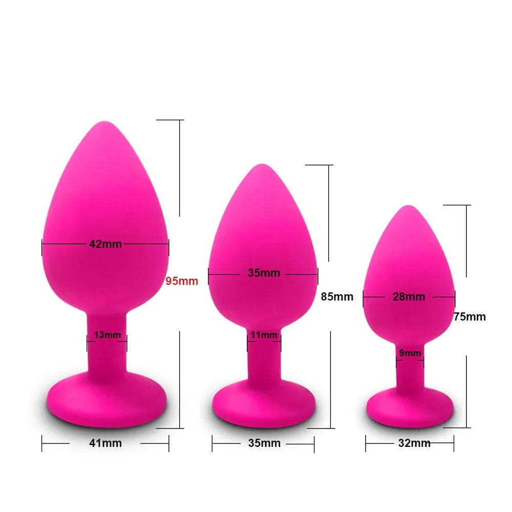 Silicone Plug Set with Crystal Flared Bases