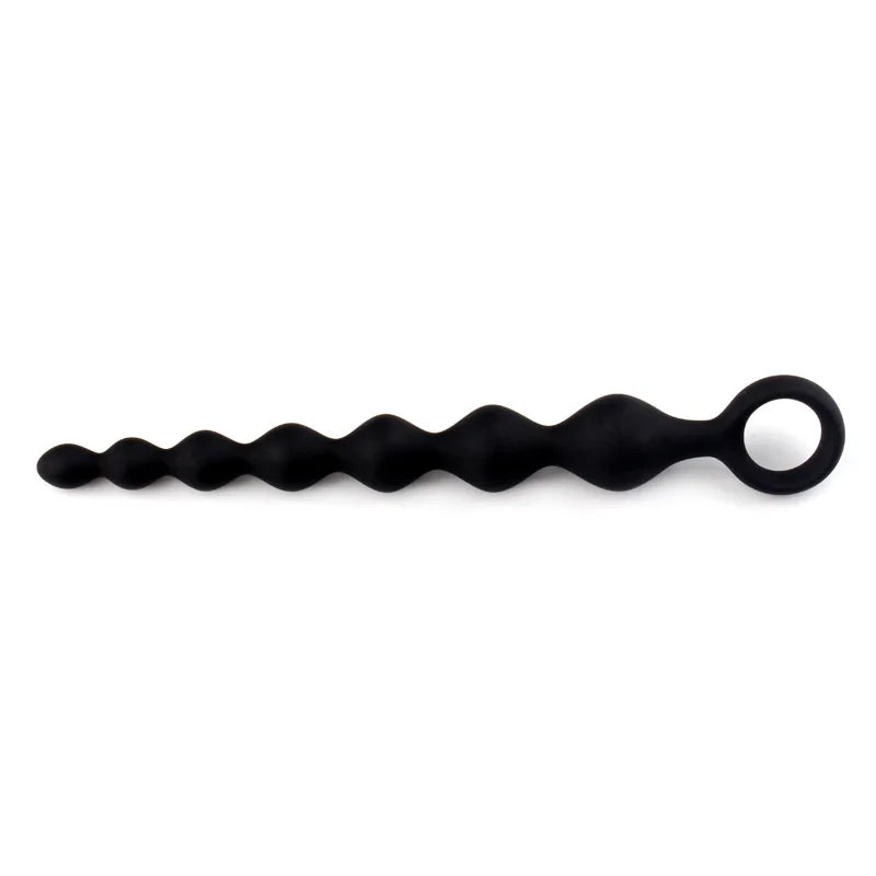 Flexible Silicone Beaded Massager with Ring Handle
