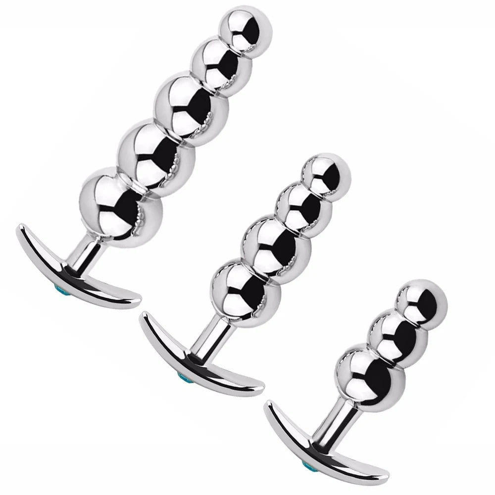 Stainless Steel Beaded Plug Set with Flared Bases