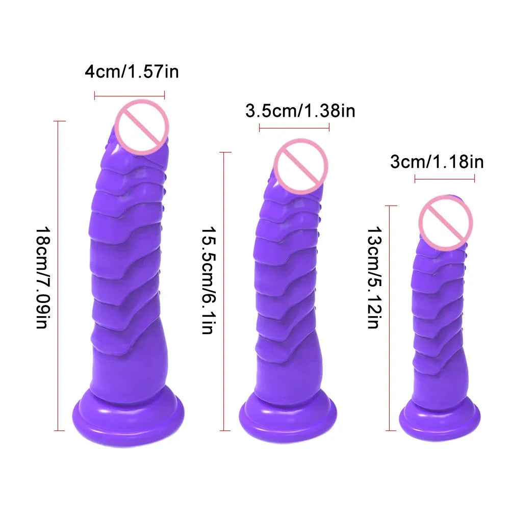 Textured Silicone Massager with Suction Cup Base