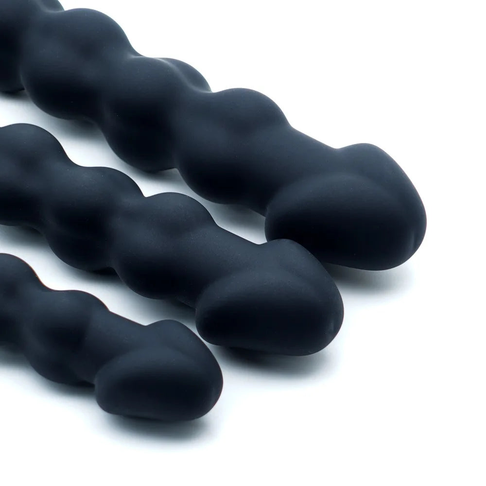 Flexible Silicone Beaded Massager with Flared Base