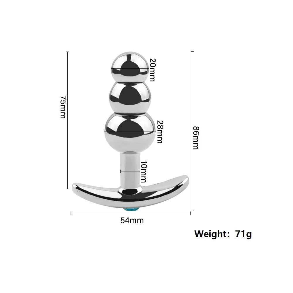 Stainless Steel Beaded Plug Set with Flared Bases