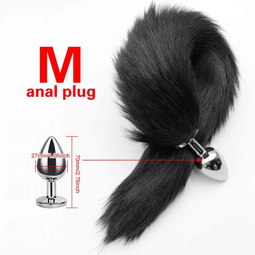 Metal Plug with Faux Fur Tail