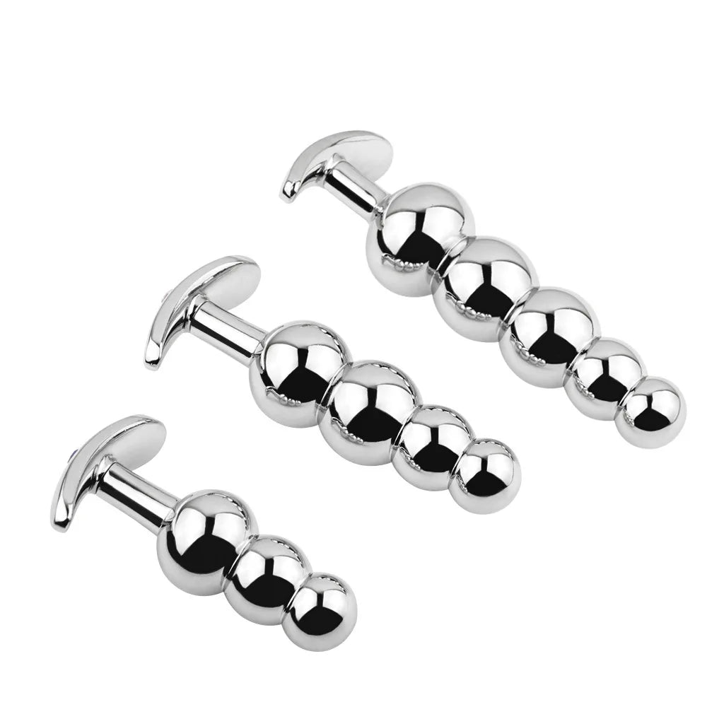 Stainless Steel Beaded Plug Set with Flared Bases