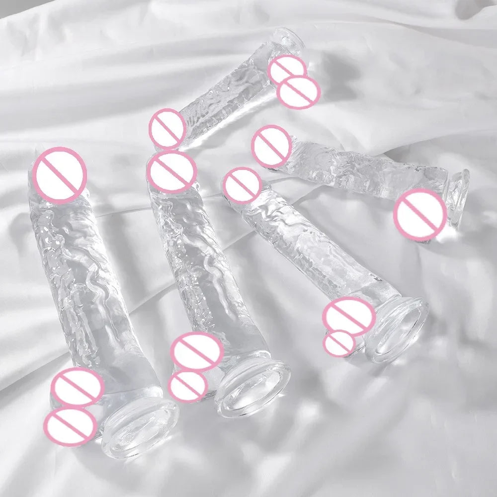 Transparent Textured Massager with Suction Cup Base
