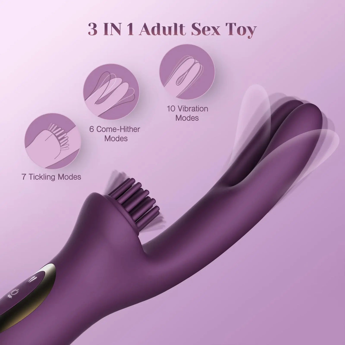 3-in-1 Rabbit Massager with 26 Adjustable Modes