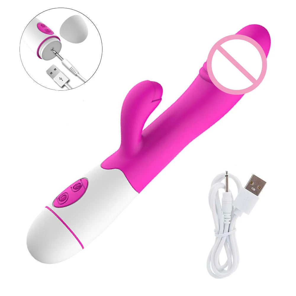 Rechargeable Rabbit Massager with 30 Vibration Modes