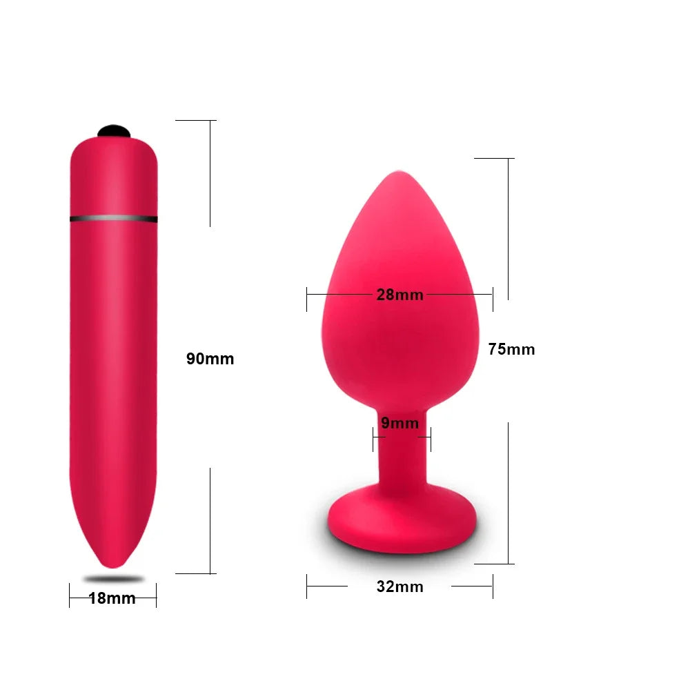 Silicone Plug Set with Crystal Flared Bases