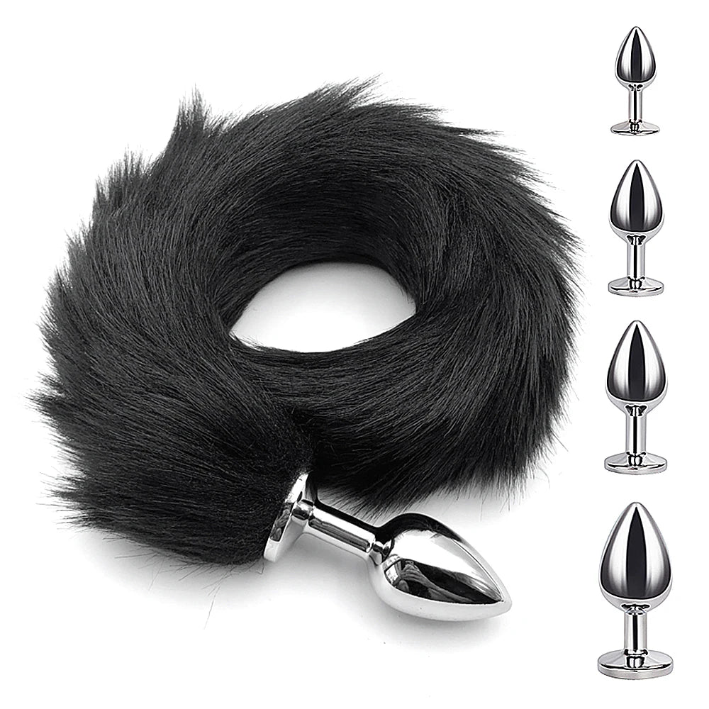 Metal Plug with Faux Fur Tail