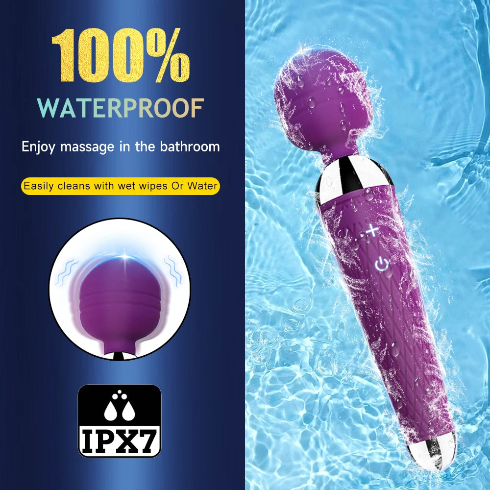 Waterproof Wand Massager with 20 Vibration Modes
