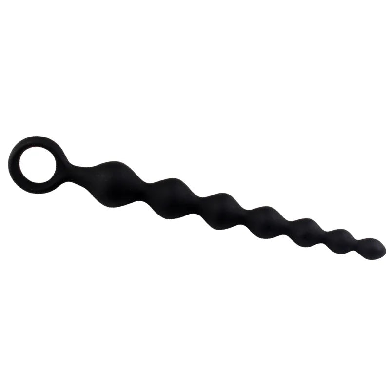 Flexible Silicone Beaded Massager with Ring Handle