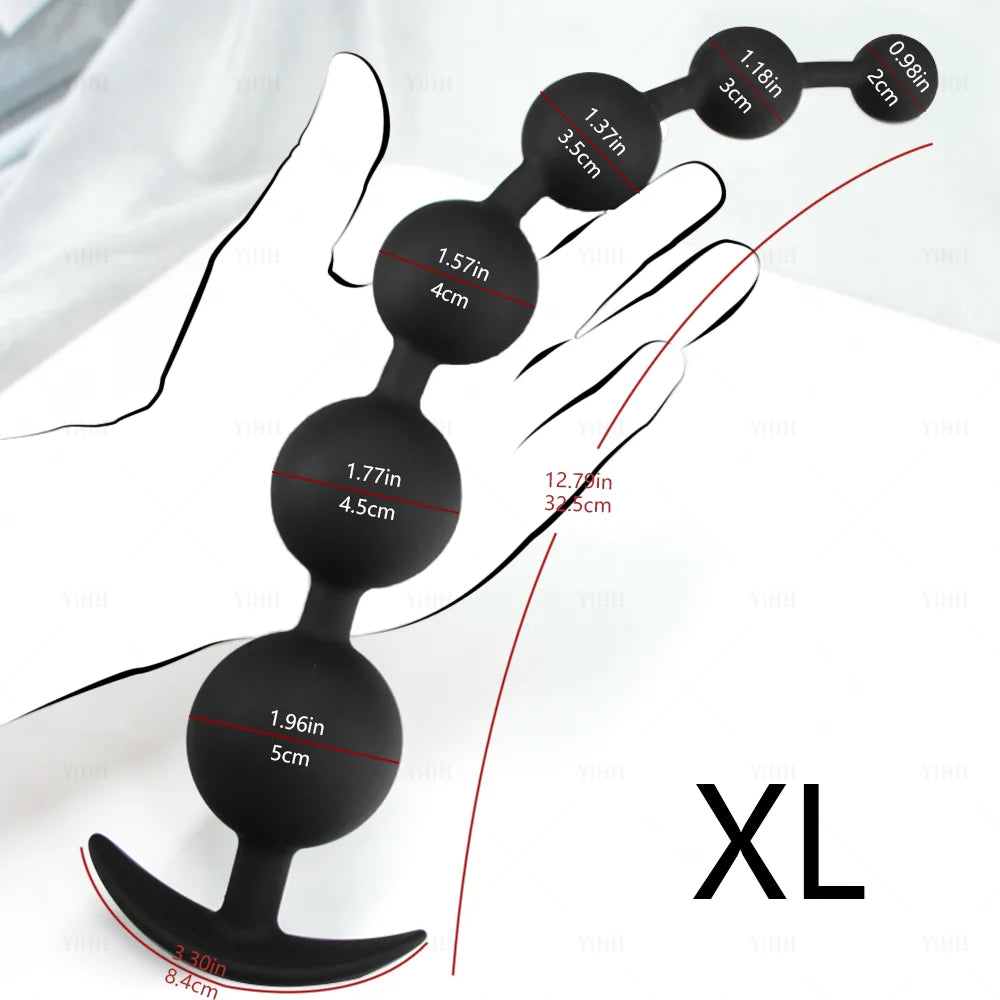 Flexible Silicone Beaded Massager with Flared Base