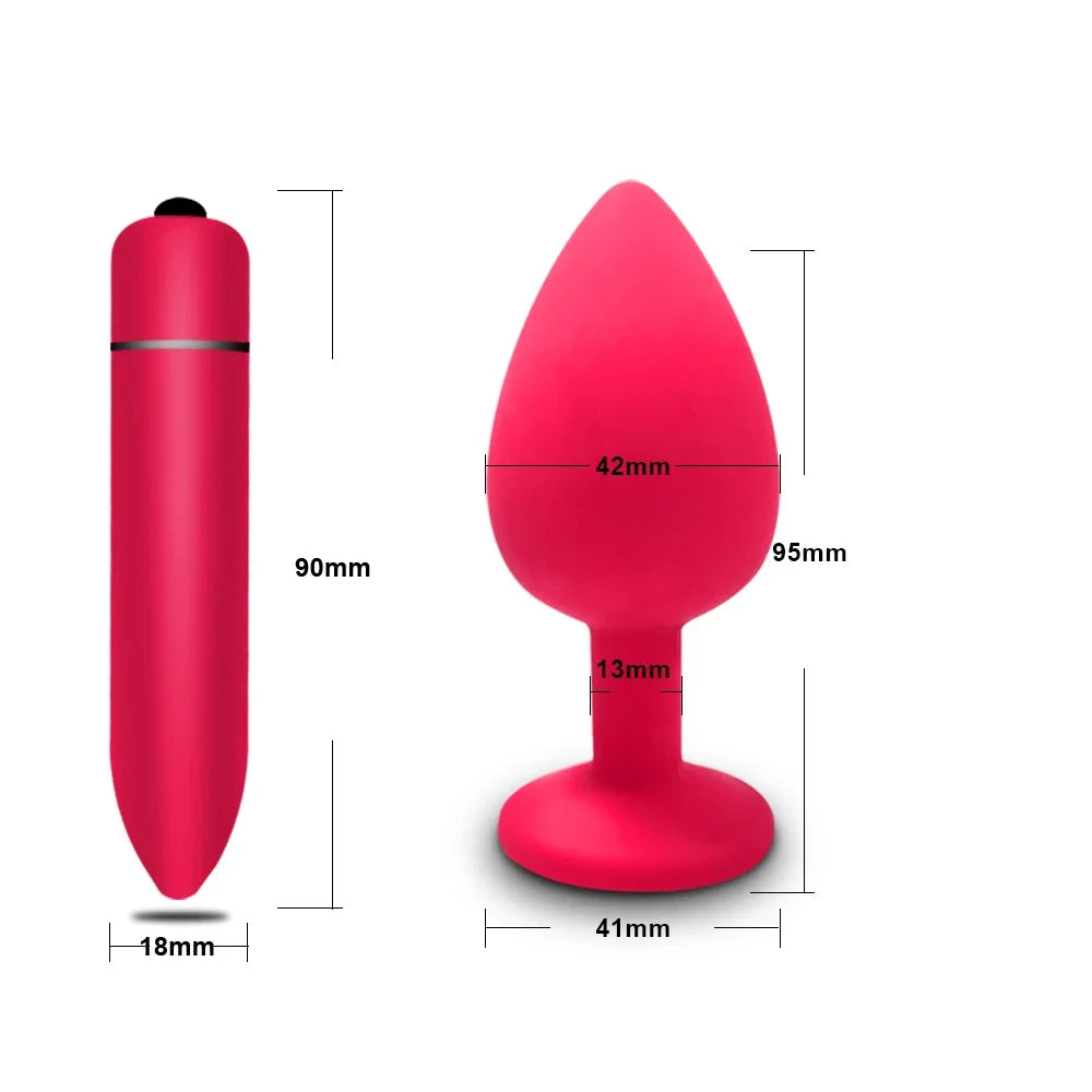 Silicone Plug Set with Crystal Flared Bases